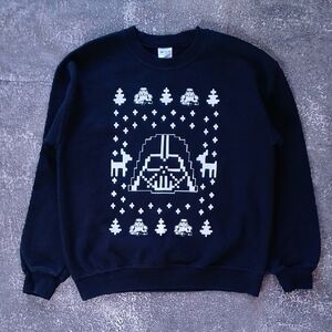 Gildan Black Crewneck Sweater with White Graphic